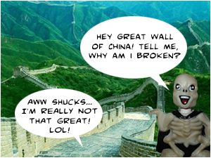 The wall is so bashful. lol