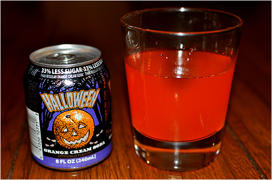 Halloween soda is appropriately bright orange.