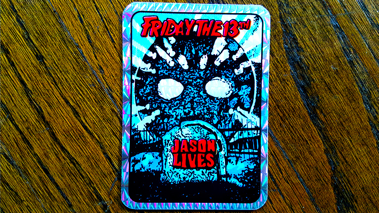 Friday the 13th Part VI: Jason Lives vintage horror prism vending machine sticker!