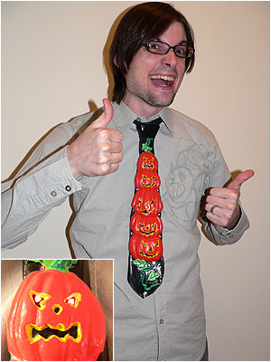 A light-up tie means you don't have to wear reflective clothing when going for walks at night!