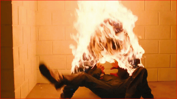 This beard isn't protecting me from fire at all!