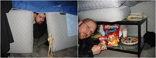 Sliding doors and food! Forts have come a long way!