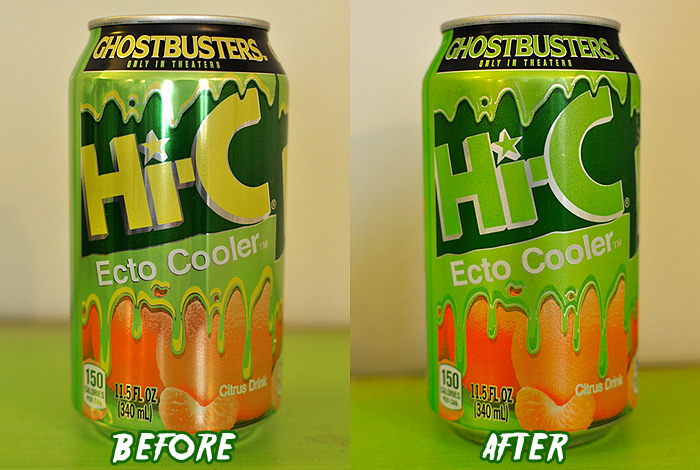 The Ecto Cooler color changing can! Slime green!