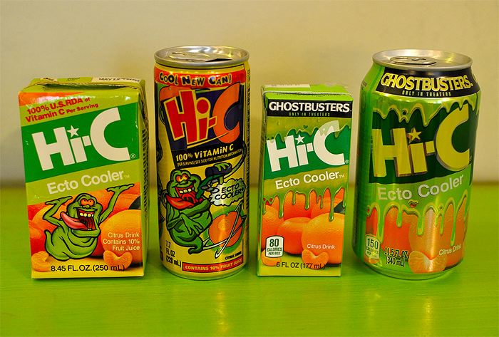 Ecto Cooler Now and Then! A vintage Ecto Cooler juice box and can!