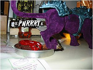 Damnit Panthor! It's a dinner tray, not a litter box!