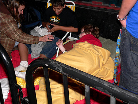 Actually, she wasn't waiting in line. She was just a random homeless person.