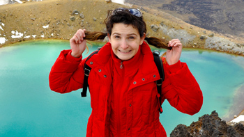 Ten years ago, Re excited about reaching the Emerald Lakes.